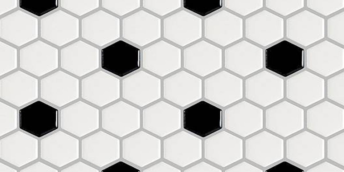 CENTURA - BASIC HEXAGON BLACK & WHITE - Peeranis Flooring